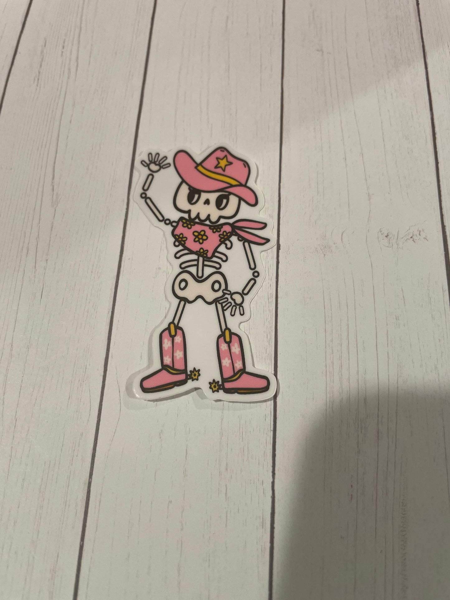 Cowgirl Skeleton Sticker