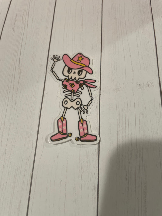 Cowgirl Skeleton Sticker