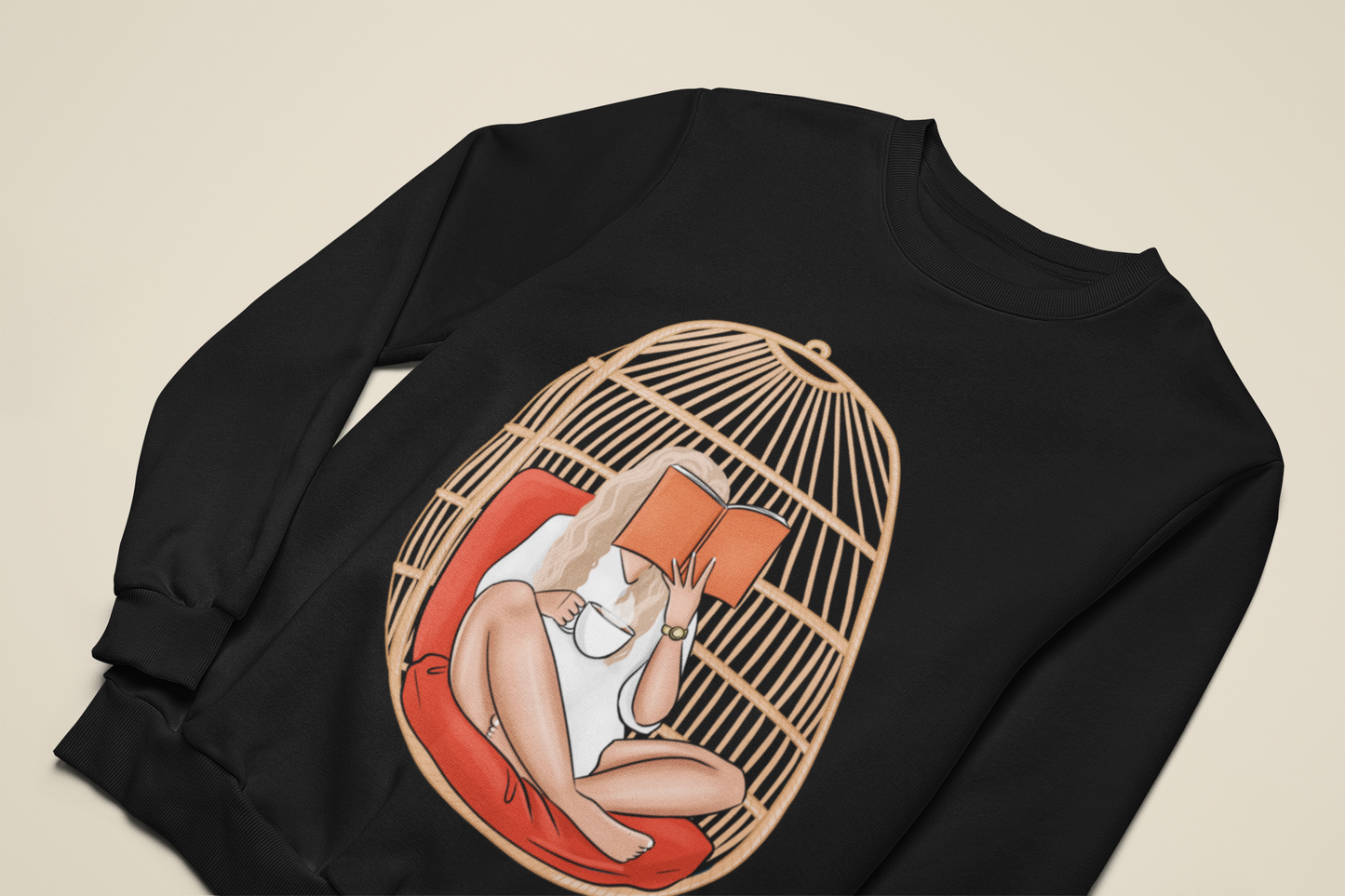 Orange Egg Chair Girlie Sweatshirt